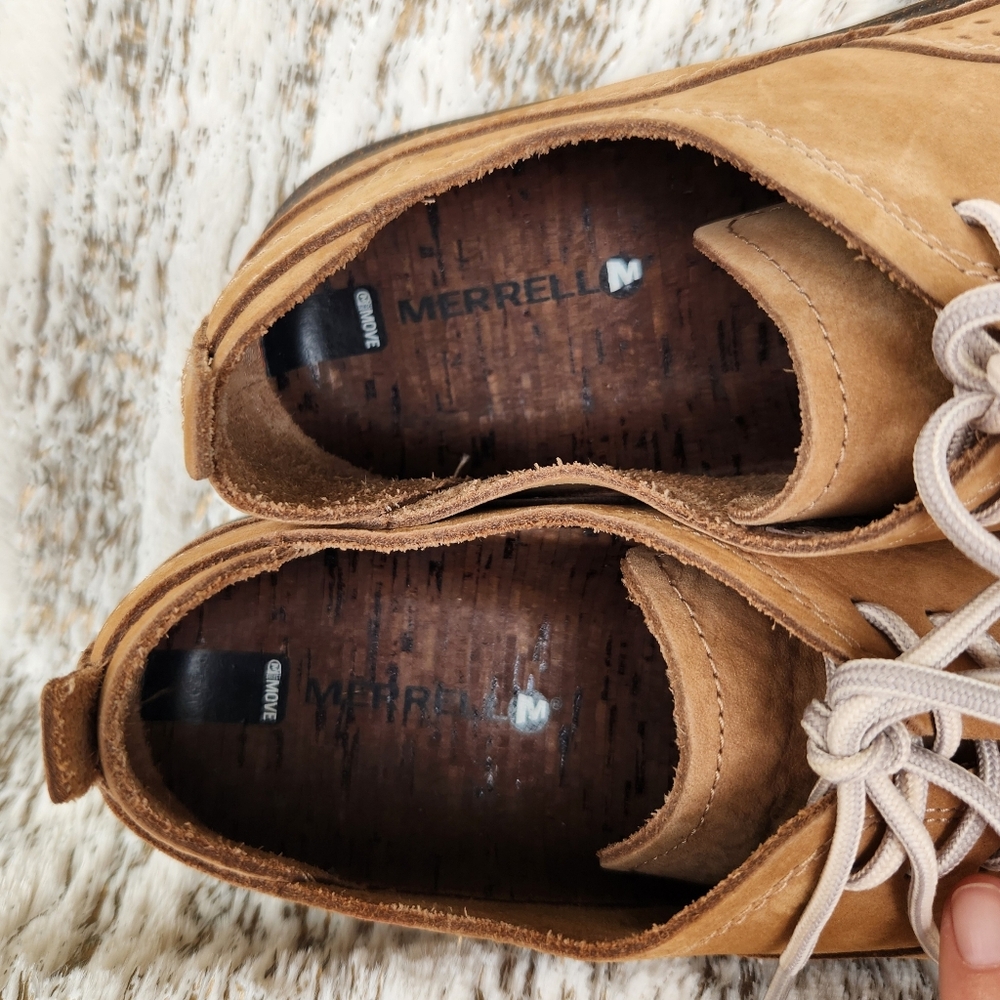 Merrell "Around Town Lace Air" Lace-Up Comfort Cork Shoes Tan | Women’s Size 7 - Picture 8 of 13